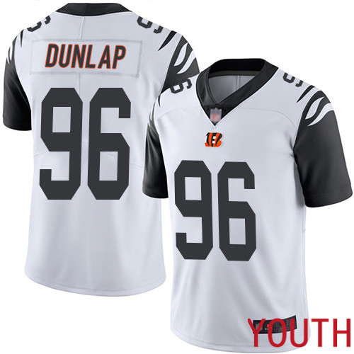 Cincinnati Bengals Limited White Youth Carlos Dunlap Jersey NFL Footballl #96 Rush Vapor Untouchable